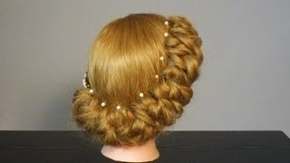 Свадебная прическа на средние волосы. Wedding  prom hairstyles