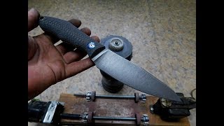 Клинок реставрация  Карбон D2Травление и галтовка Blade Restoration Carbon D2 Etching and Tumbling