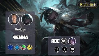 REKKLES Senna ADC VS Kai'Sa | LOL | S10 EUW Grandmaster - Full Gameplay