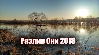 Разлив на р. Оке.   Рассвет над рекой. Апрель 2018. Аэросъемка.