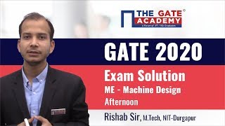 GATE 2020 Answer Key with Solutions for Mechanical (Afternoon) Machine Design (1 Ques)