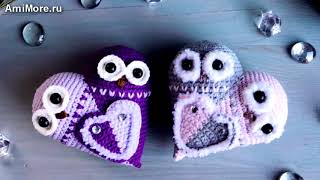 Амигуруми: схема Влюблённые совушки. Игрушки вязаные крючком - Free crochet patterns.