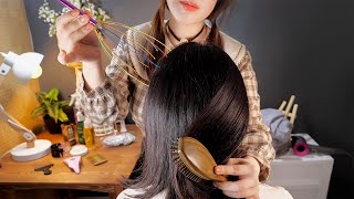 ASMR Realistic Hair Brushing & Scalp Massage on Real Head????????