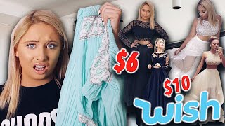 Trying on PROM DRESS from WISH!! ? UNDER $20!!? * shocking *
