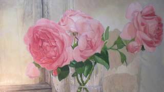 Многослойная #живопись - Как написать розы - #уроки рисования (часть 8)