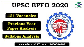 UPSC EPFO 2020 | Syllabus Analysis | Previous Year Questions | Important Topics