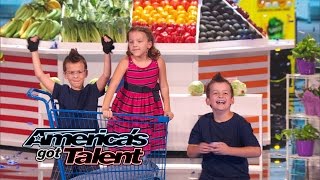 Dom the Bom's Triple Threat: Kids Cut Food with Flying Cards - America's Got Talent 2014