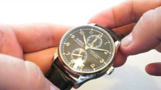 Parnis Black Dial Power Reserve Dress Watch