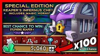 Knights and Dragons - MASSIVE 100 REAPER'S INFERNUS STEP CHESTS OPENING!!