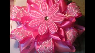 Бант на выписку новорожденной девочки из роддома. Мастер- класс./ Bow ribbons