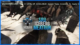 ARK PS4 PVP - Huge Meatrun on SRU iceberg - SPACE COWBOYS