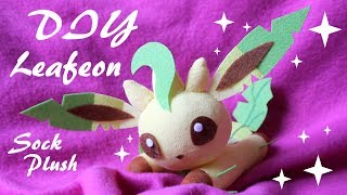 ❤ DIY Leafeon Sock Plush! How To Make A Cute Pokemon Plushie! ❤