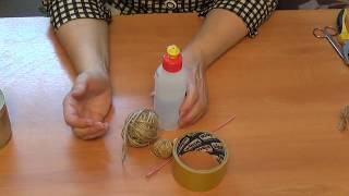 Карандашница из джутового шпагата