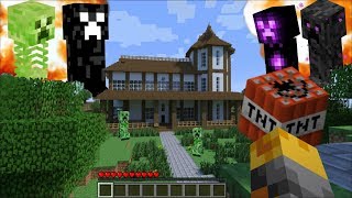 GIANT CREEPERS APPEAR IN MY HOUSE IN MINECRAFT !! Minecraft Mods