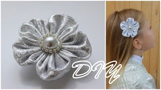 "Парчовый" Цветок Канзаши Своими Руками / "Brocade" flower kanzashi Hand Made