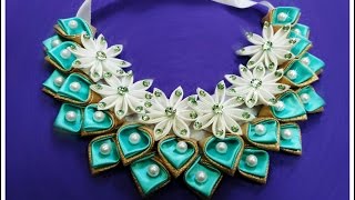 DIY kanzashi necklace 02 / Ожерелье канзаси 02