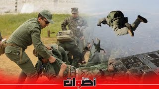شاهد لحظة ‏سقوط مظلي مغربي بعد عدم نجاح في فتح مظلته