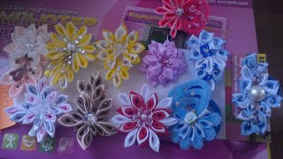 Брошь для волос из атласных лент и фетра / Hair combs