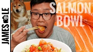 SALMON BOWL & SUSHI MUKBANG - 500 SUBS!!!