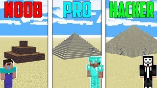 Minecraft NOOB vs PRO vs HACKER: SUPER PYRAMID BASE Challenge in Minecraft / Animation