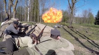 Реконструкция боя. Прорыв вражеской блокады партизанами. 4.05.2017 год. Ушачи.