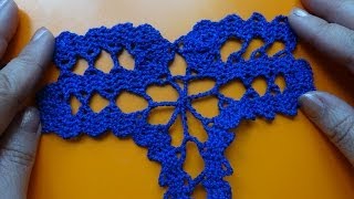 How to Crochet Bruges lace Как вязать Брюггское кружево крючком 6