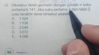 Prediksi Ujian Nasional Matematika 12IPS 2017 No.19-Deret geometri
