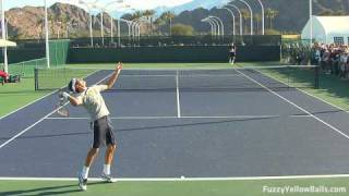 Roger Federer Serves from Back Perpsective in HD