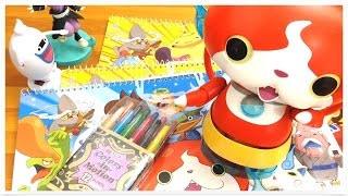 YO-KAI WATCH stationery painting BANDAI 妖怪ウォッチ 요괴워치 스케치북 학용품 3종 지바냥 그리기! 빅지바냥 이무기 위스퍼 색칠공부