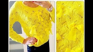 Связать Красивый Женский Пуловер Спицами - модели 2019 / Beautiful Female Pullover Knitting Needles