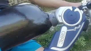 Amputee Biker riding Dahon Curve Anniversary Bike and 3R80 Knee