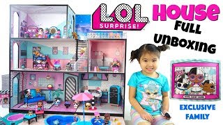 LOL Surprise Doll House Unboxing, First look!  Grand tour and meet the Exclusive Family, Kids Toys