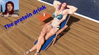 The protein drink / female muscle growth animation