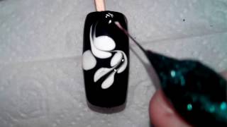 Рисунки на ногтях иголкой №9. Figures on nails needle №9.
