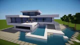 MINECRAFT: How To build A Modern House / Best modern House 2013 - 2014 ( hd ) Tutorial mansion