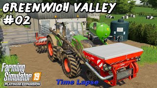 Plowing & sowing grass. Mowing, tedding and raking | Greenwich Valley #02 | FS19 TimeLapse | 4K