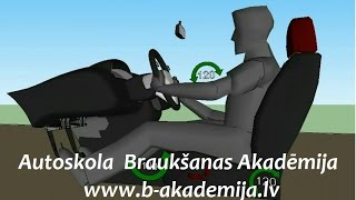 Как правильно отрегулировать сидение и руль. Autoskola "Braukšanas Akadēmija" www.b-akademija.lv