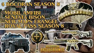 BOCORAN SEASON 8 PUBG MOBILE, NEW SENJATA, ROYAL PASS, MOBIL AMFIBI, NEW MAPS ERANGEL