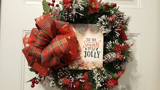 EASY DOLLAR TREE CHRISTMAS WREATH 2017 | HOLIDAY DECOR