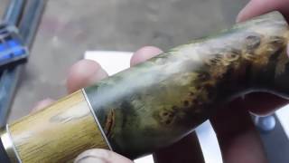 Нож из подшипника с рукоятью из капа.