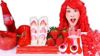 Red food! 빨간색 음식 먹방 Mukbang JiniYum 지니얌 먹방