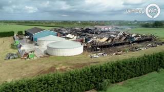 De brand in Erichem vanuit de lucht