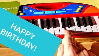 Happy Birthday. Learn How Using A Child's Mini Keyboard!