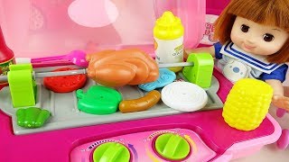 Baby doll camping griil cooking toy bag baby Doli play