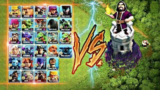 Max wizard tower vs all troops ? || No limits ||