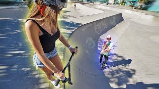 TEACHING MY GIRLFRIEND HOW TO SCOOTER!