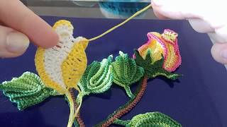 Tutorial-2 Rosita a croche.Бутон розы крючком.2