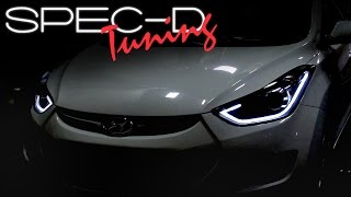 SPECDTUNING INSTALLATION VIDEO: 2011-2013 HYUNDAI ELANTRA PROJECTOR HEADLIGHTS