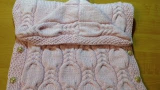 Как связать конверт детский (от 0 до 9 месяцев)  How to tie a blanket for children (0 to 9 months)