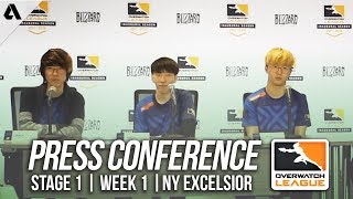 New York Excelsior Day 2 Press Conference ft JJoNaK Mano | Overwatch League OWL Stage 1 Week 1